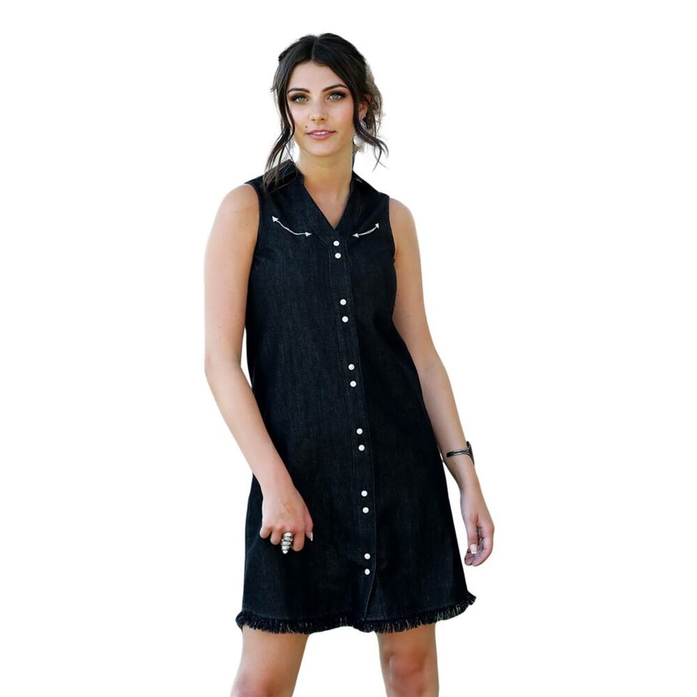 Cruel Denim Dark Chambray Western Dress Size XXL - Picture 2 of 6